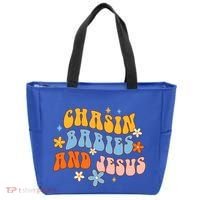 Christian Mom Jesus God Religious Chasin And Jesus Gift Tote Bag thumb 0