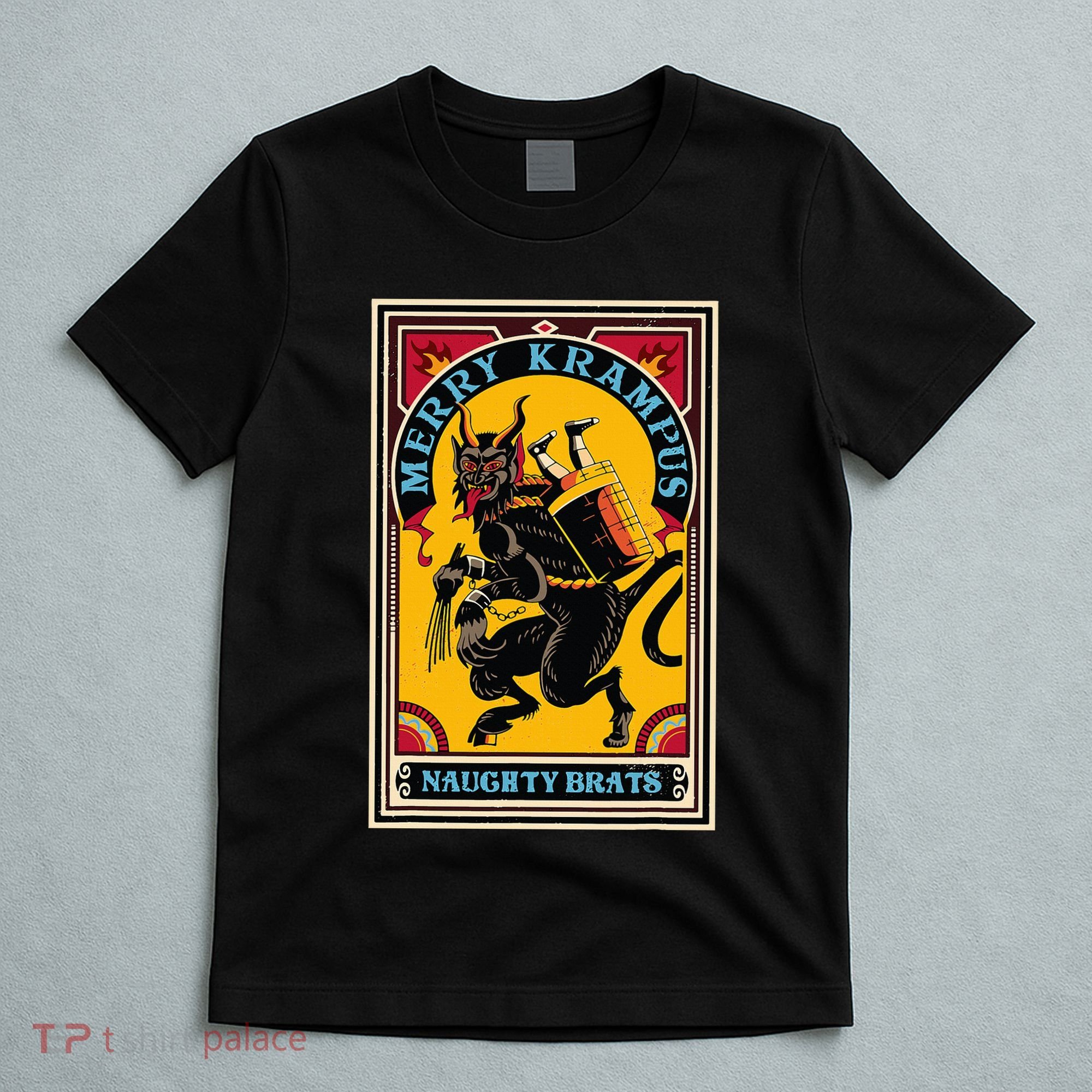 Christmas Merry Krampus Naughty Brats Circus Poster Style  T-Shirt