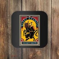 Christmas Merry Krampus Naughty Brats Circus Poster Style  Coaster thumb 0