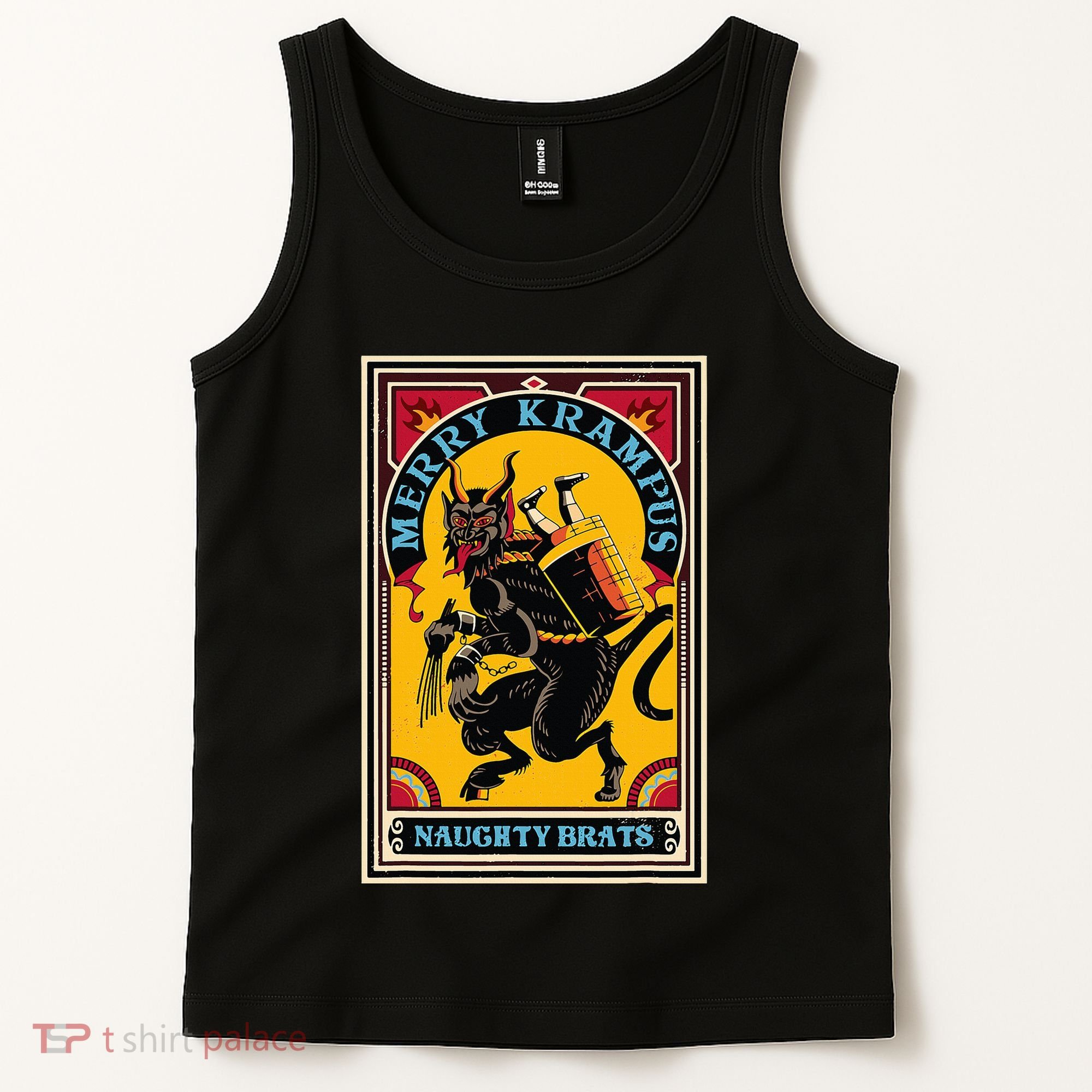 Christmas Merry Krampus Naughty Brats Circus Poster Style  Tank Top