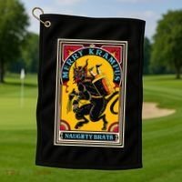 Christmas Merry Krampus Naughty Brats Circus Poster Style  Golf Towel thumb 1