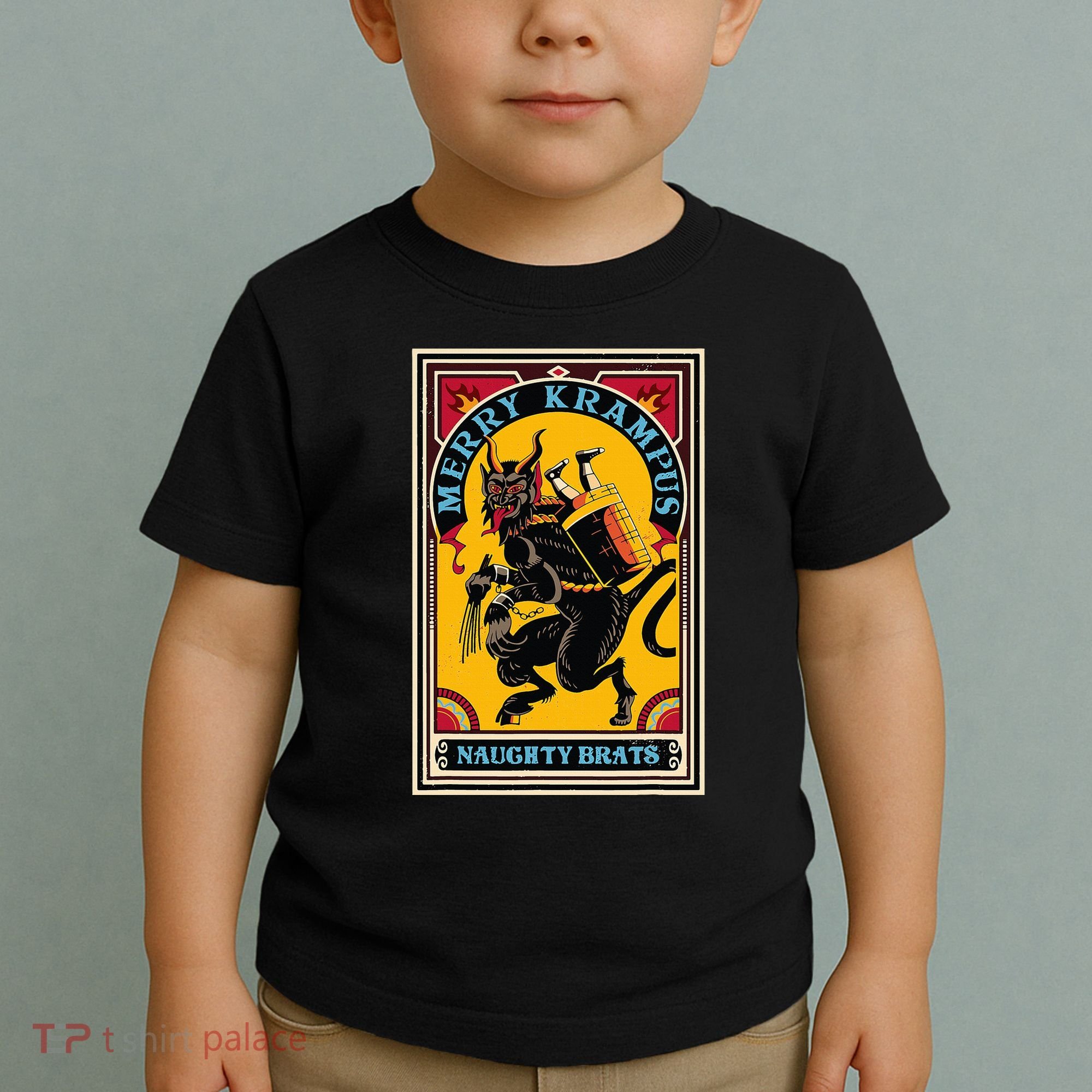 Christmas Merry Krampus Naughty Brats Circus Poster Style  Toddler T-Shirt