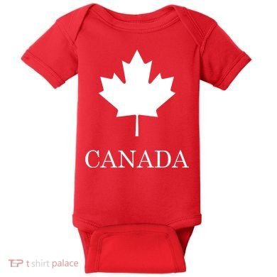 Canada Maple Leaf Canadian Flag Baby Bodysuit