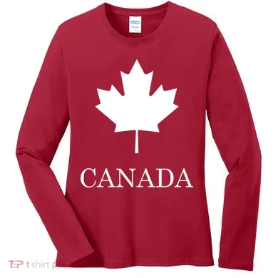 Canada Maple Leaf Canadian Flag Women's Long Sleeve Shirt