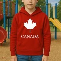Canada Maple Leaf Canadian Flag Kids Hoodie thumb 2