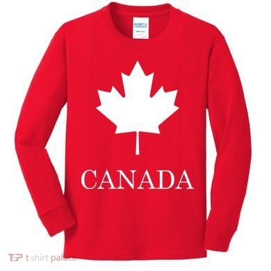 Canada Maple Leaf Canadian Flag Kids Long Sleeve Shirt