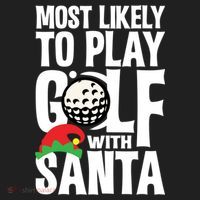 Christmas Most Likely To Play Golf With Santa Golfer Xmas Gift Golf Towel thumb 3