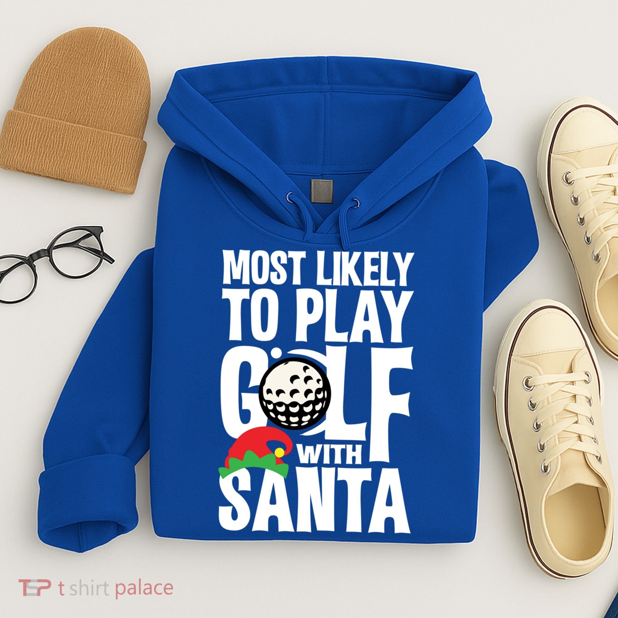 Christmas Most Likely To Play Golf With Santa Golfer Xmas Gift Hoodie