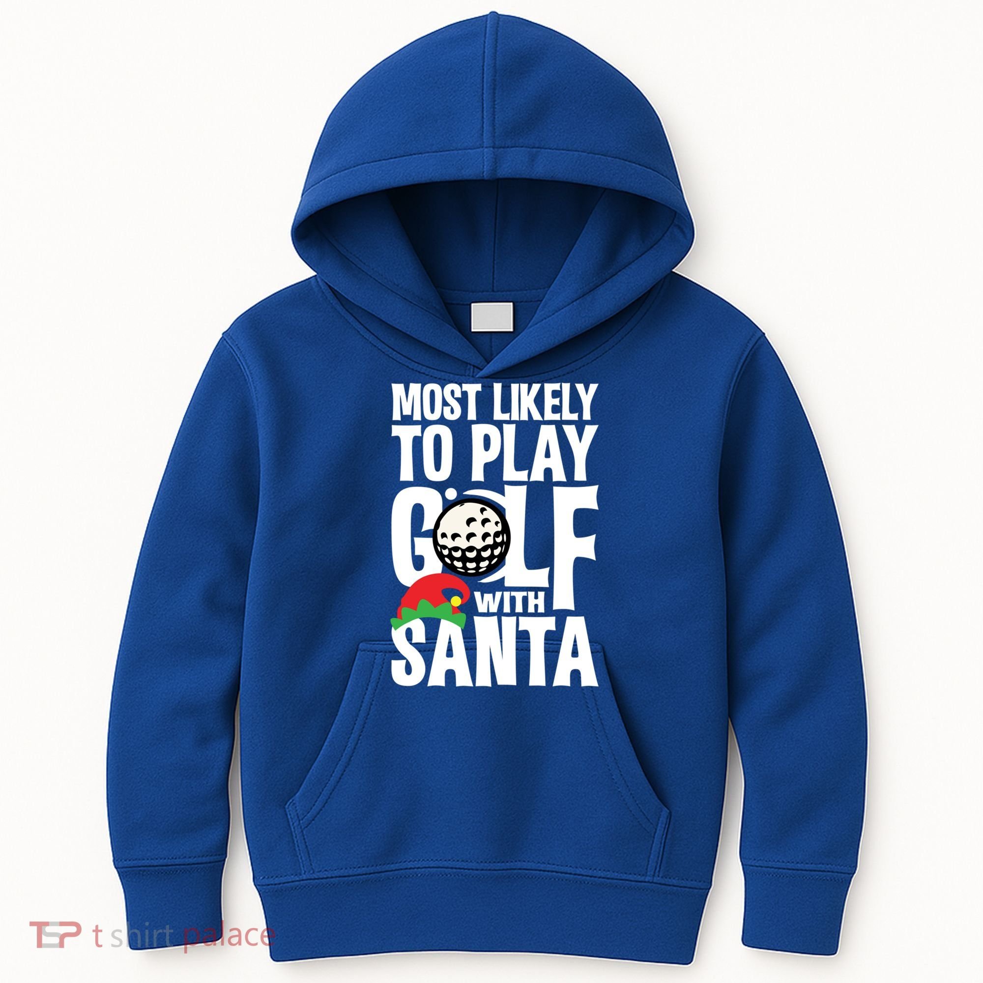 Christmas Most Likely To Play Golf With Santa Golfer Xmas Gift Kids Hoodie