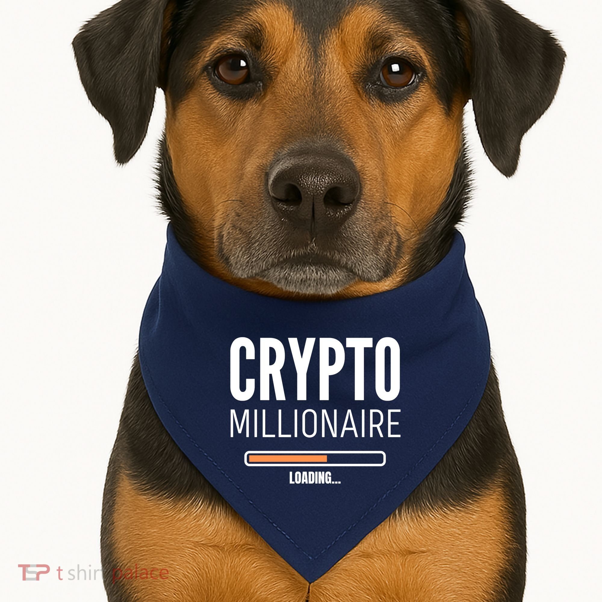 Crypto Millionaire Loading Funny Crypto Currency USA-Made Doggie Bandana