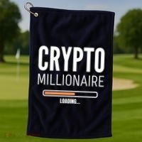 Crypto Millionaire Loading Funny Crypto Currency Golf Towel thumb 1