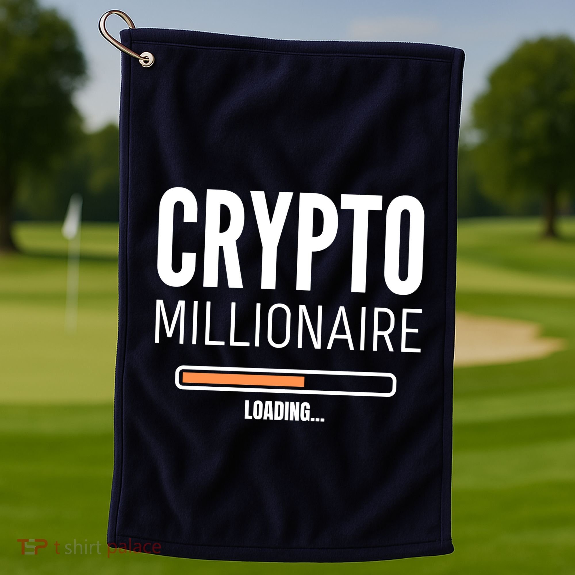 Crypto Millionaire Loading Funny Crypto Currency Golf Towel
