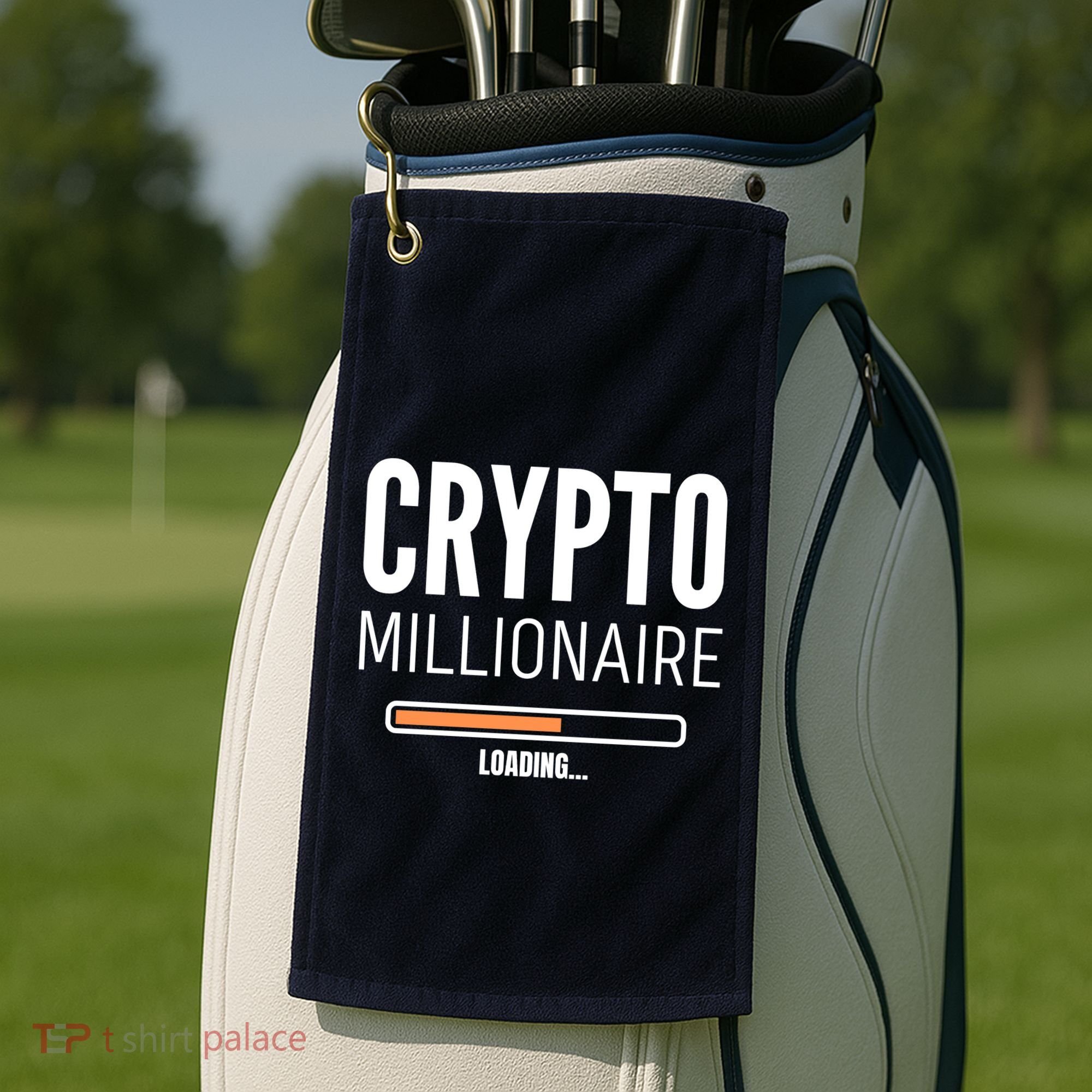 Crypto Millionaire Loading Funny Crypto Currency Golf Towel