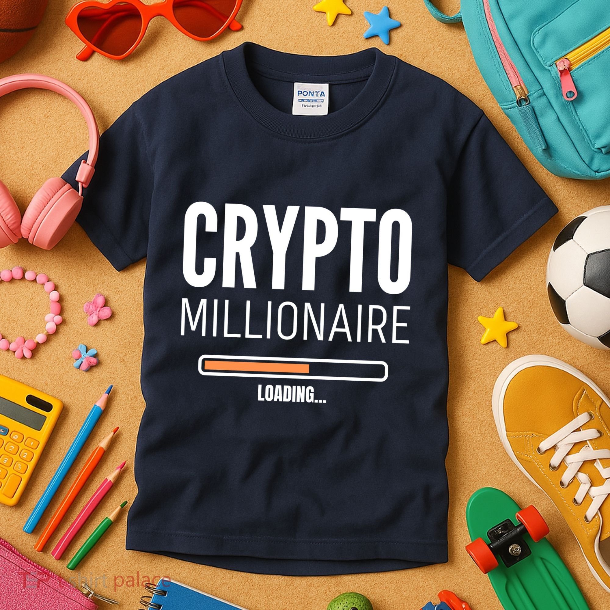 Crypto Millionaire Loading Funny Crypto Currency Kids T-Shirt