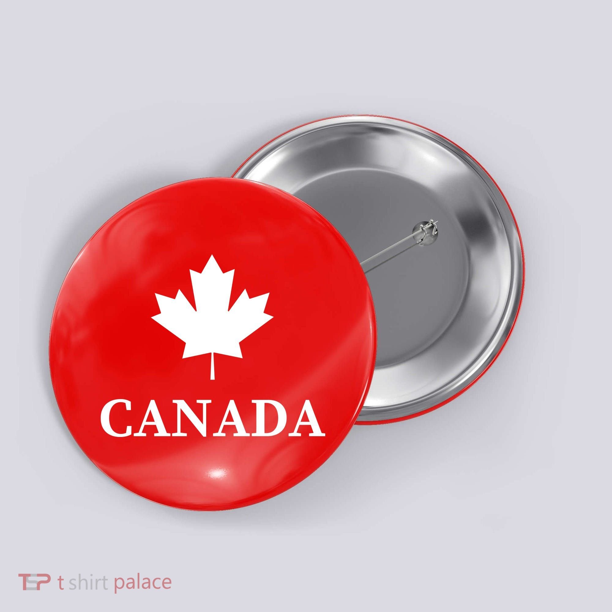 Canada Maple Leaf Canadian Flag Button