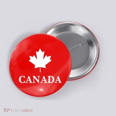 Canada Maple Leaf Canadian Flag Button