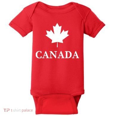 Canada Maple Leaf Canadian Flag Baby Bodysuit