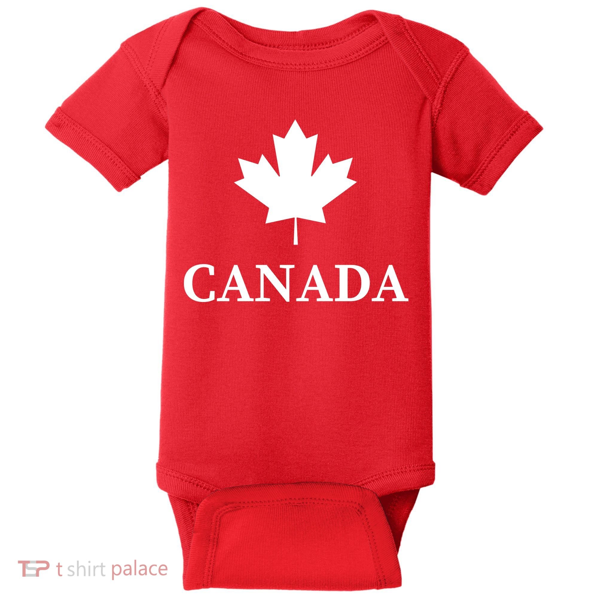 Canada Maple Leaf Canadian Flag Baby Bodysuit