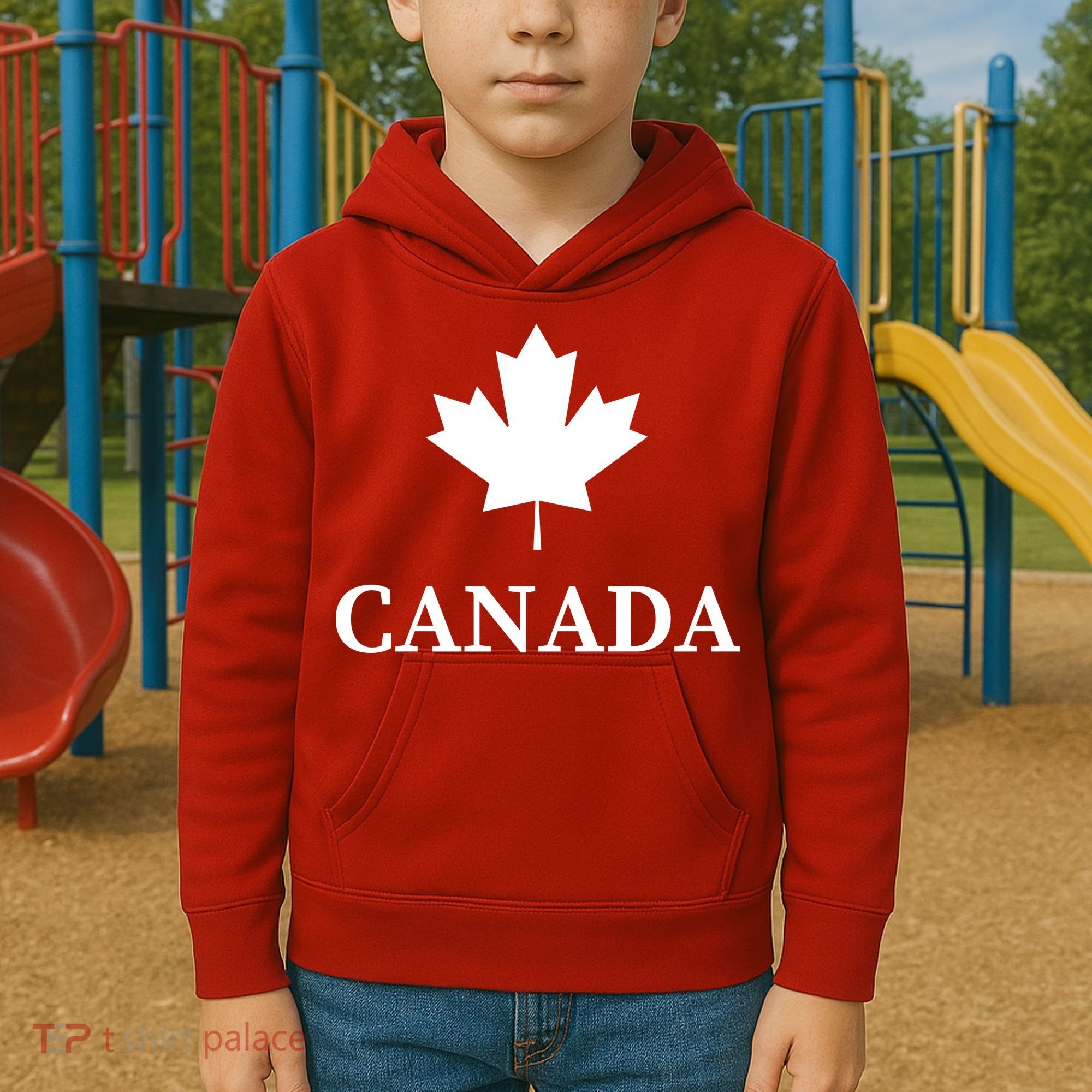 Canada Maple Leaf Canadian Flag Kids Hoodie