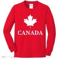 Canada Maple Leaf Canadian Flag Kids Long Sleeve Shirt thumb 0