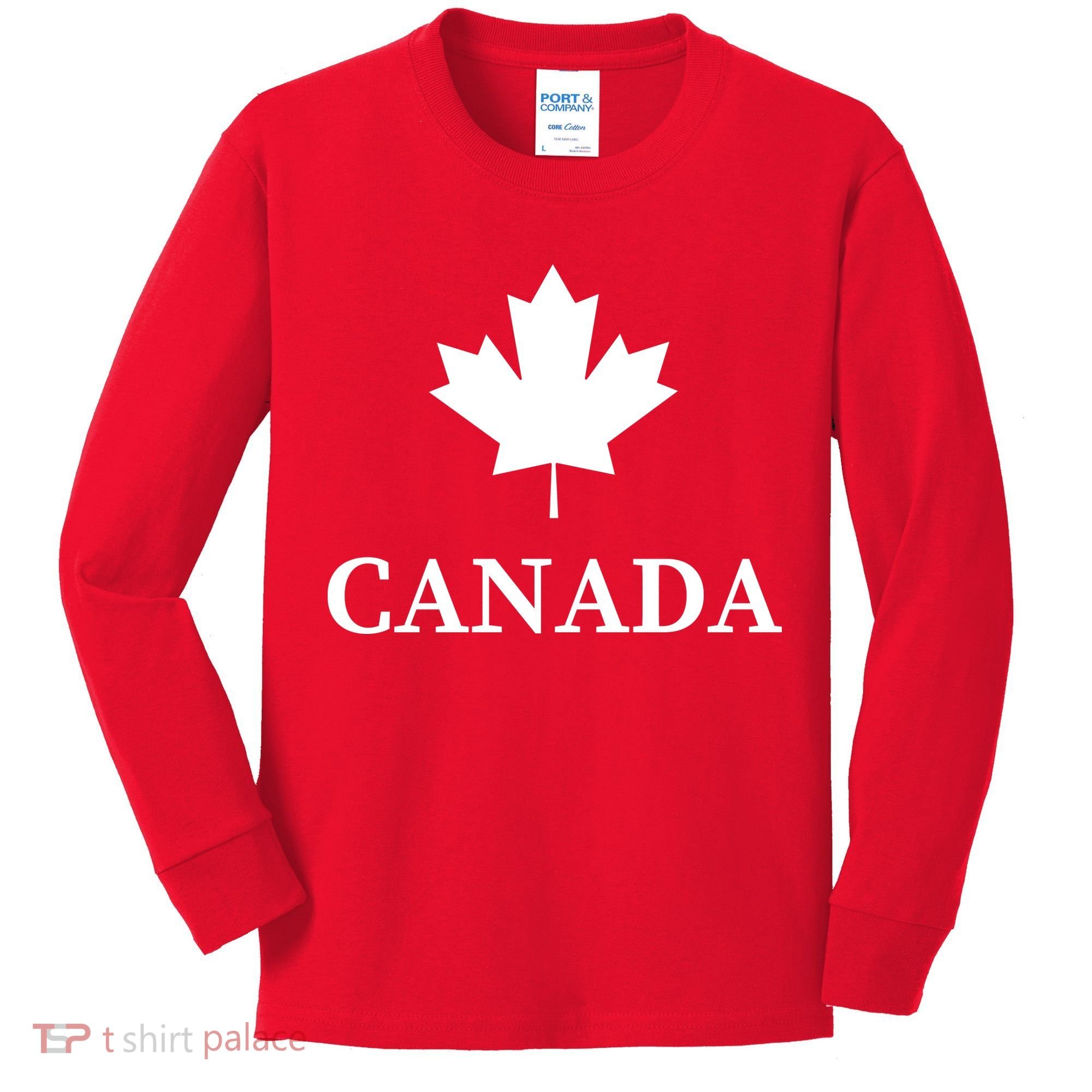 Canada Maple Leaf Canadian Flag Kids Long Sleeve Shirt