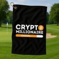 Crypto Millionaire Loading Btc Trader Bitcoin Investor Golf Towel thumb 1