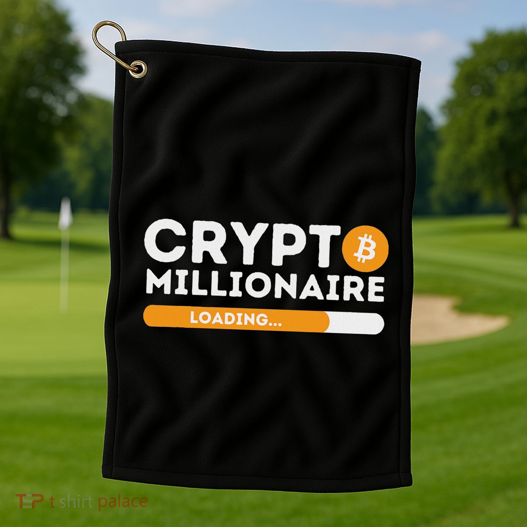 Crypto Millionaire Loading Btc Trader Bitcoin Investor Golf Towel