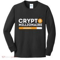 Crypto Millionaire Loading Btc Trader Bitcoin Investor Kids Long Sleeve Shirt thumb 0