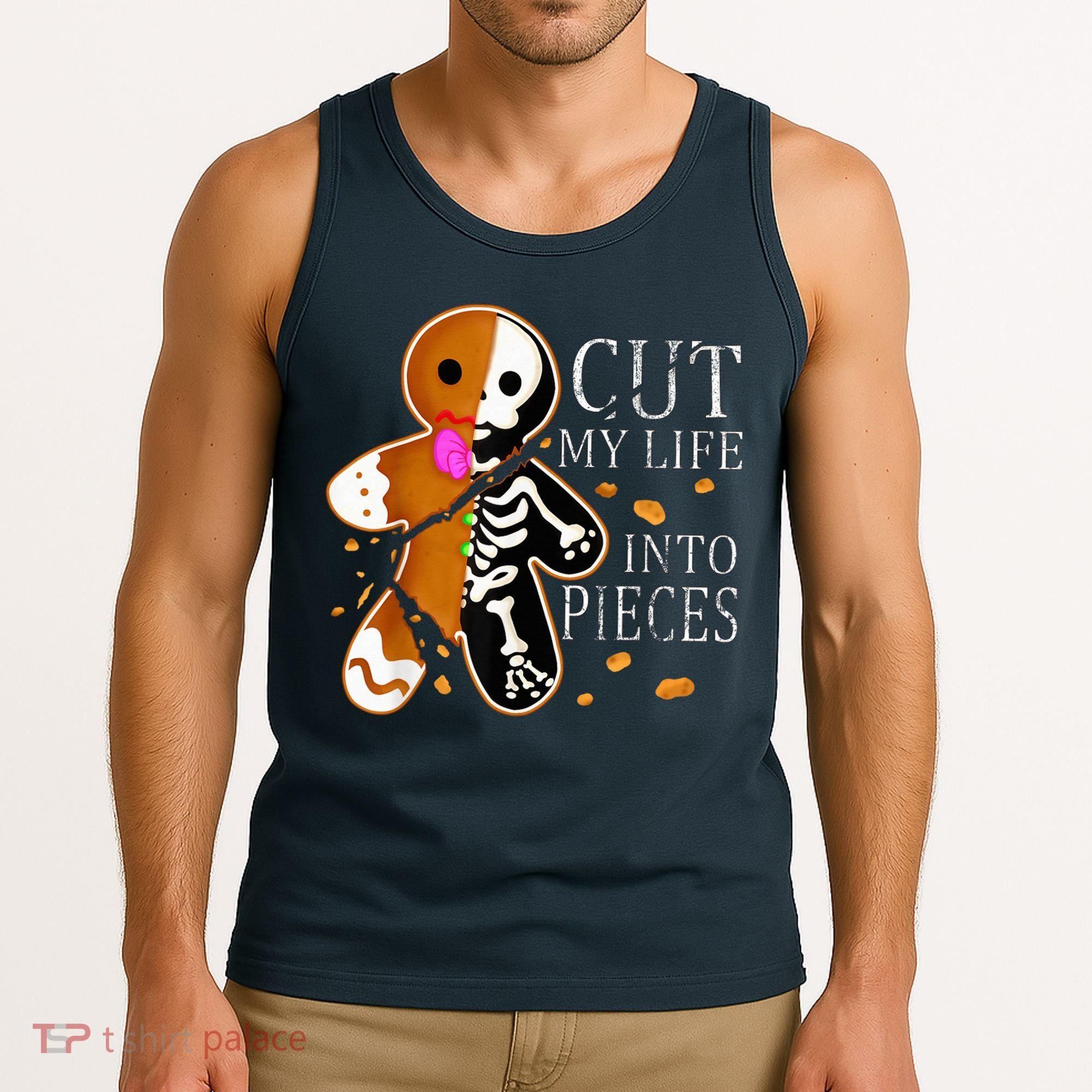 Cut My Life Into Pieces Gingerbread Christmas Tank Top