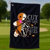 Cut My Life Into Pieces Gingerbread Christmas Golf Towel thumb 1
