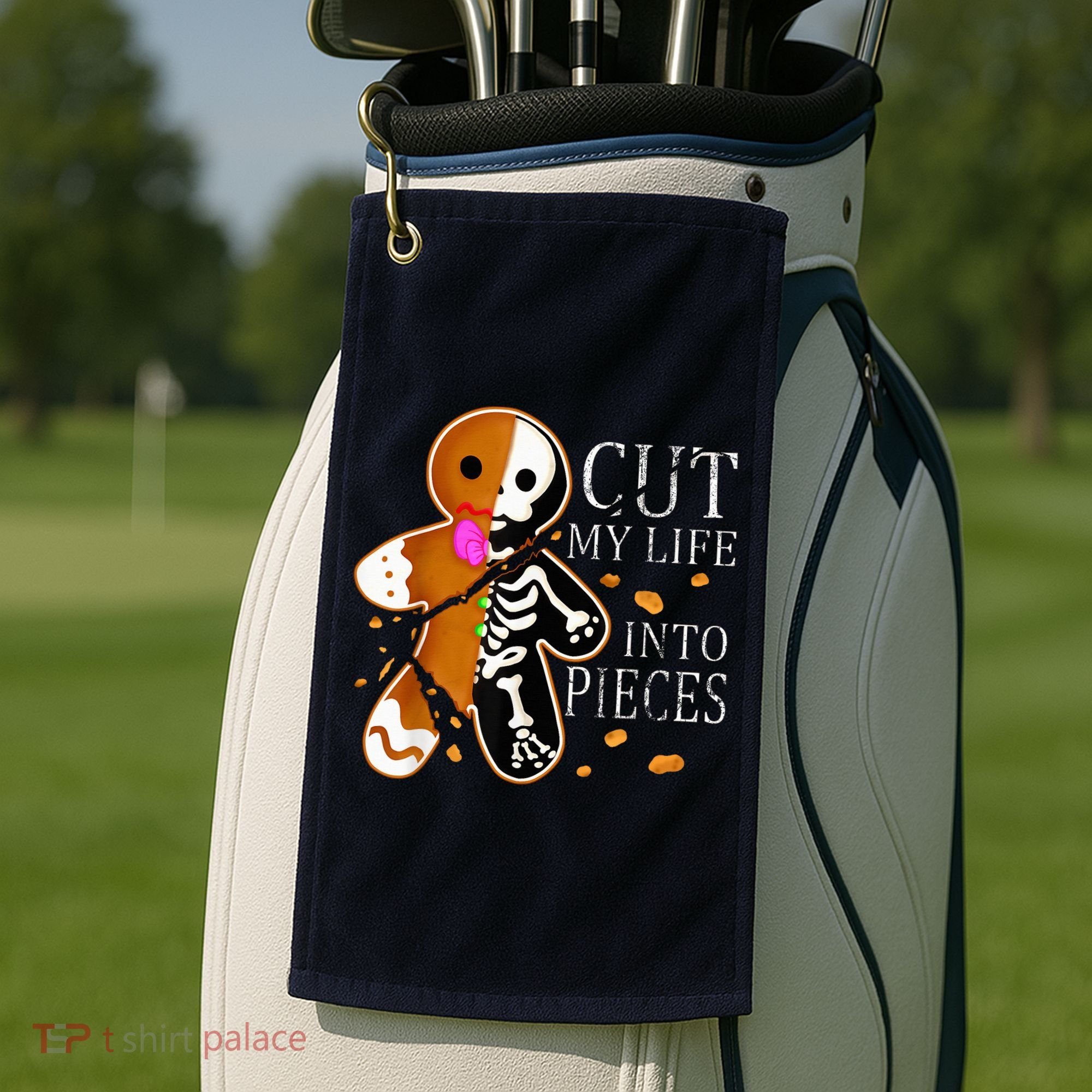Cut My Life Into Pieces Gingerbread Christmas Golf Towel