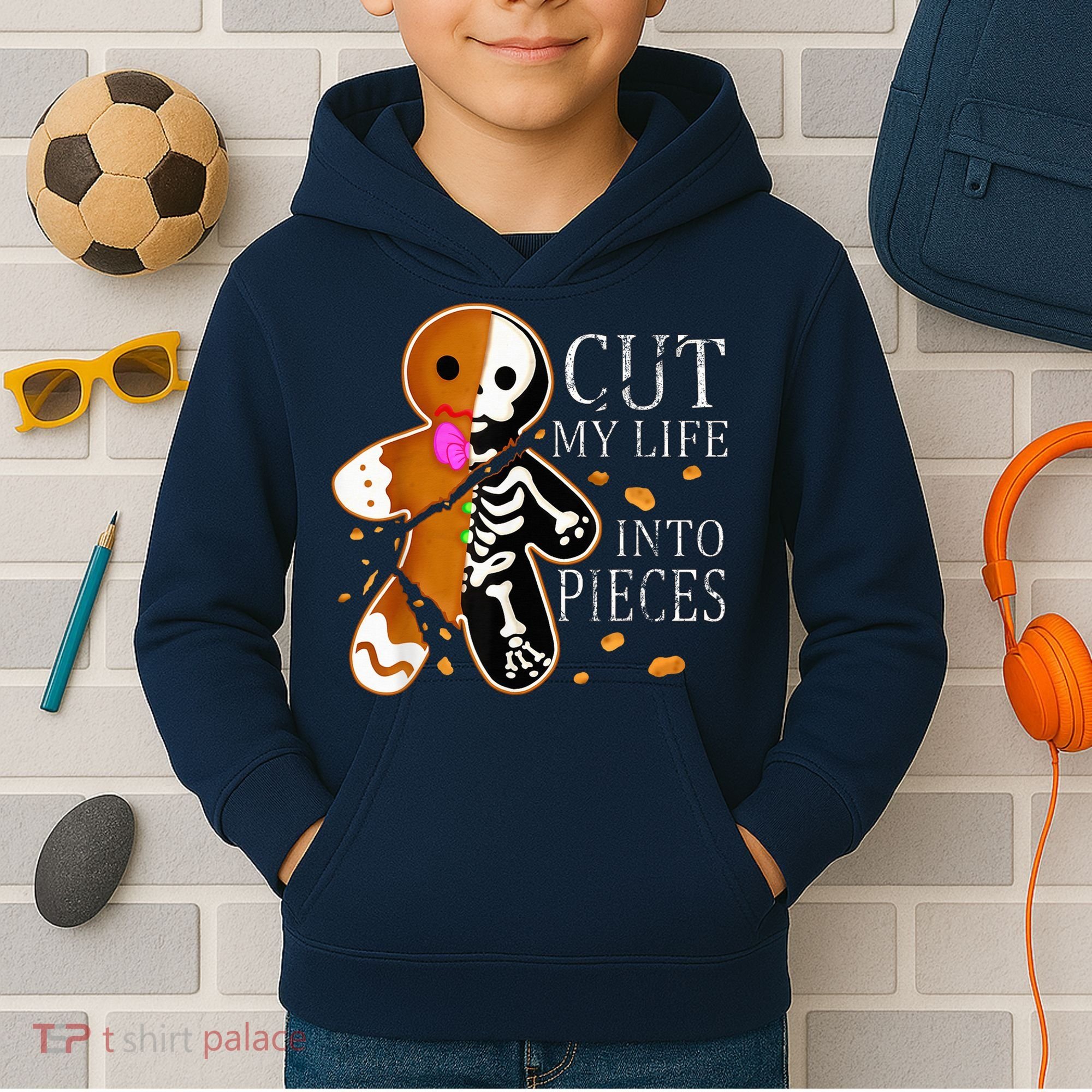 Cut My Life Into Pieces Gingerbread Christmas Kids Hoodie