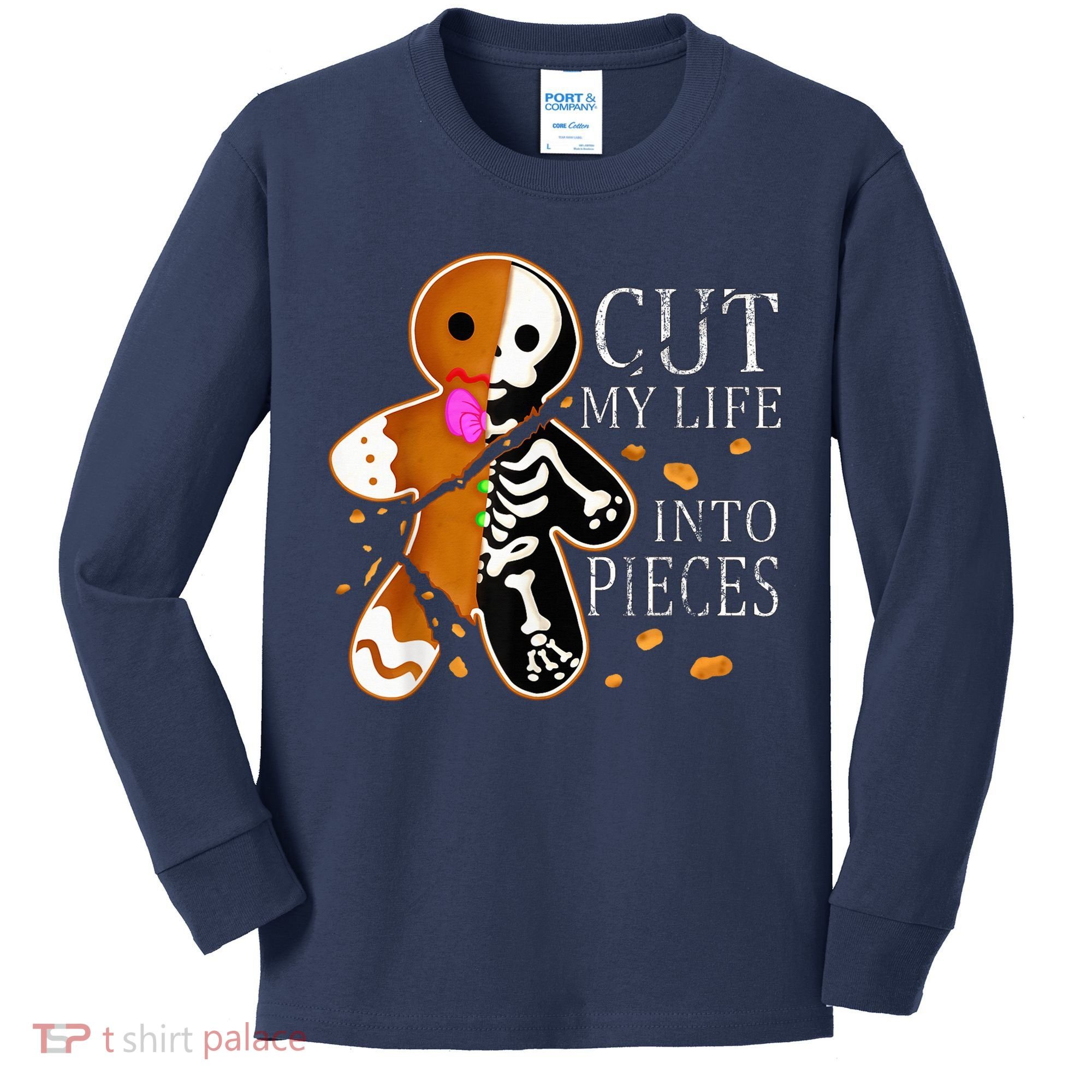 Cut My Life Into Pieces Gingerbread Christmas Kids Long Sleeve Shirt
