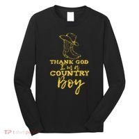 Country Music Lyrics Quotes Thank God IM A Country Boy Long Sleeve Shirt thumb 0