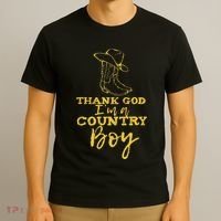 Country Music Lyrics Quotes Thank God IM A Country Boy T-Shirt thumb 3
