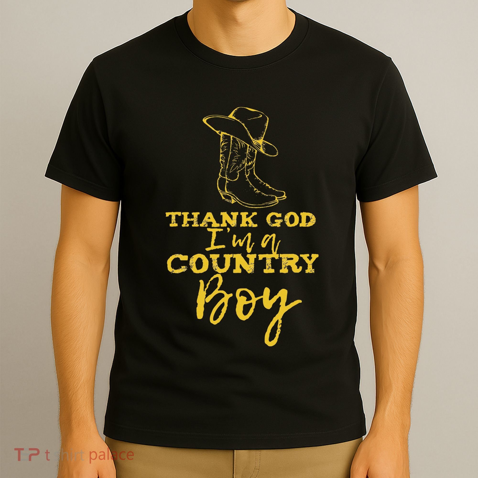 Country Music Lyrics Quotes Thank God IM A Country Boy T-Shirt