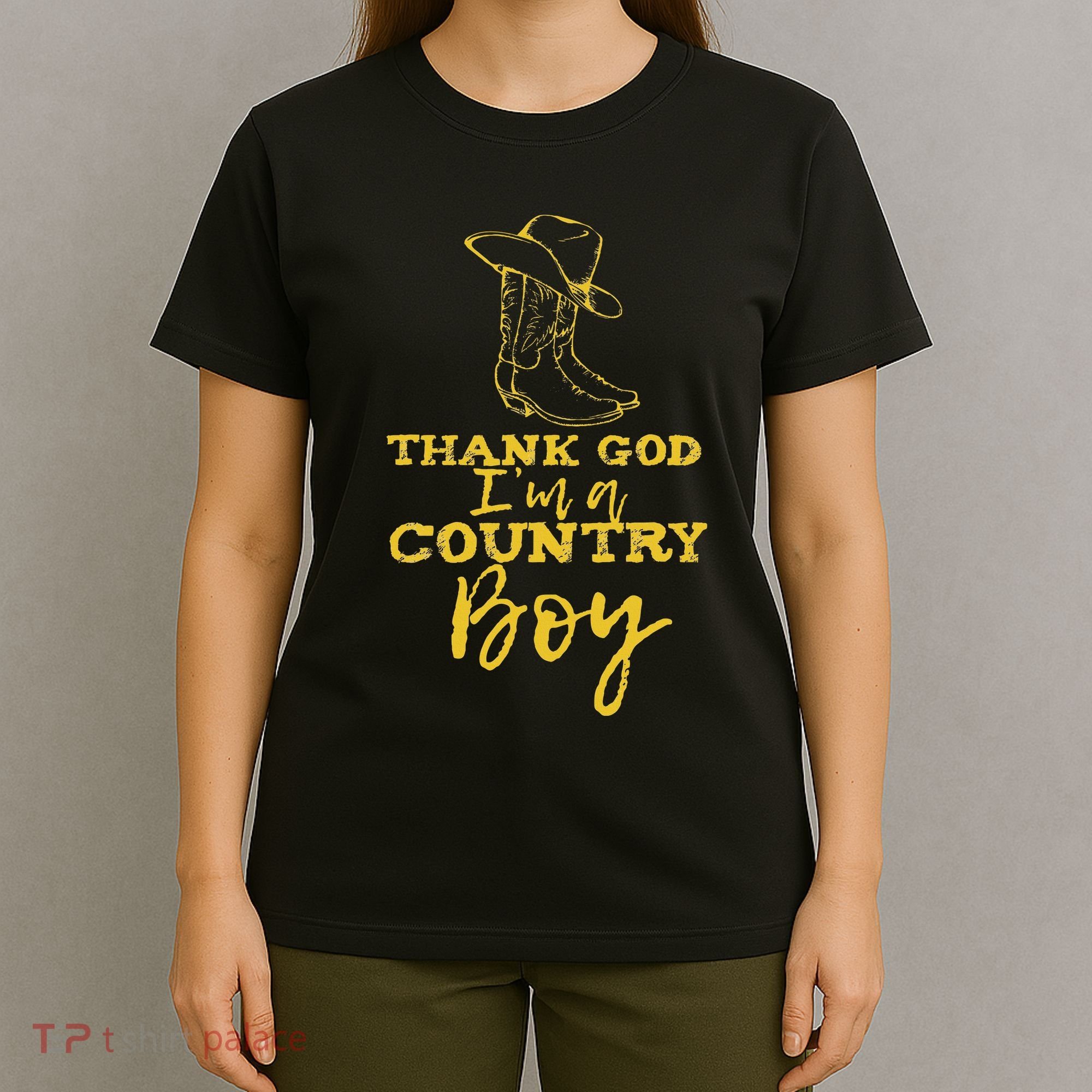 Country Music Lyrics Quotes Thank God IM A Country Boy T-Shirt