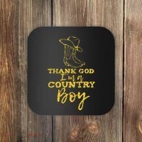 Country Music Lyrics Quotes Thank God IM A Country Boy Coaster thumb 0