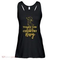Country Music Lyrics Quotes Thank God IM A Country Boy Ladies Essential Flowy Tank thumb 0