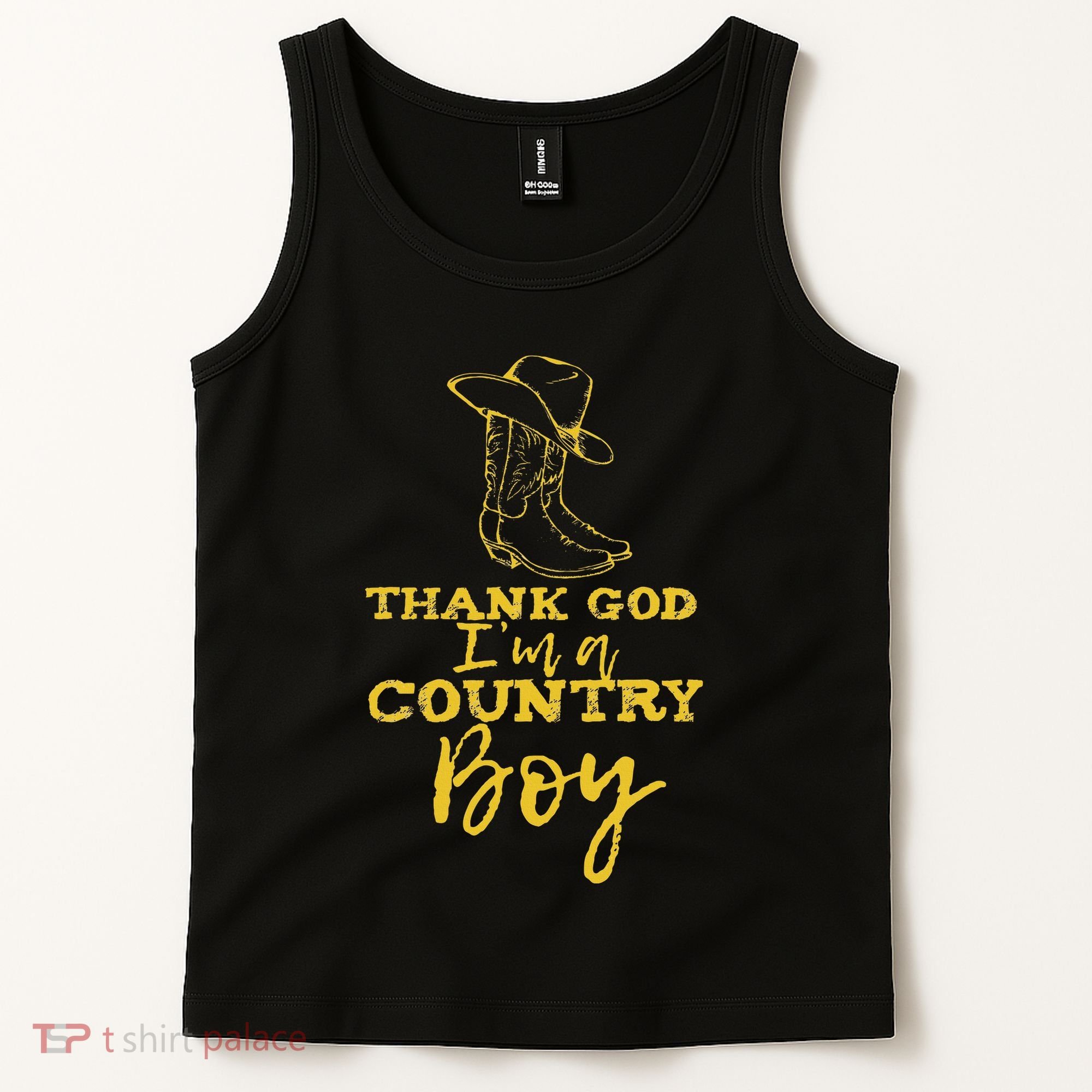 Country Music Lyrics Quotes Thank God IM A Country Boy Tank Top