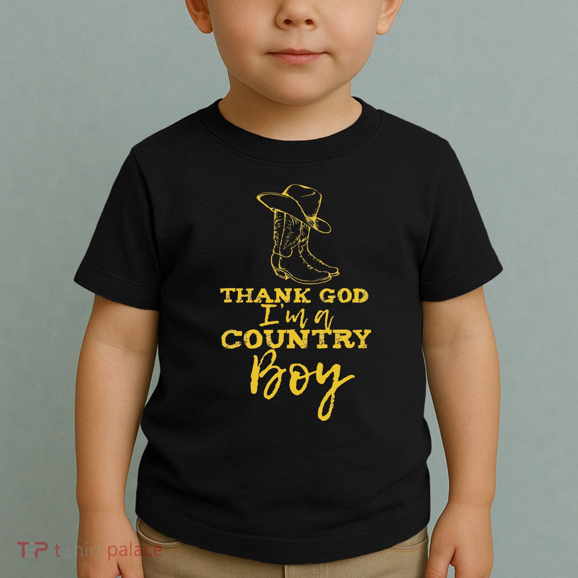 Country Music Lyrics Quotes Thank God IM A Country Boy Toddler T-Shirt