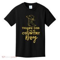 Country Music Lyrics Quotes Thank God IM A Country Boy Kids T-Shirt thumb 0
