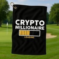 Crypto Millionaire Loading Golf Towel thumb 1