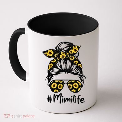 Classy Mimi Life With Sunflower Messy Bun Mother's Day Coffee Mug