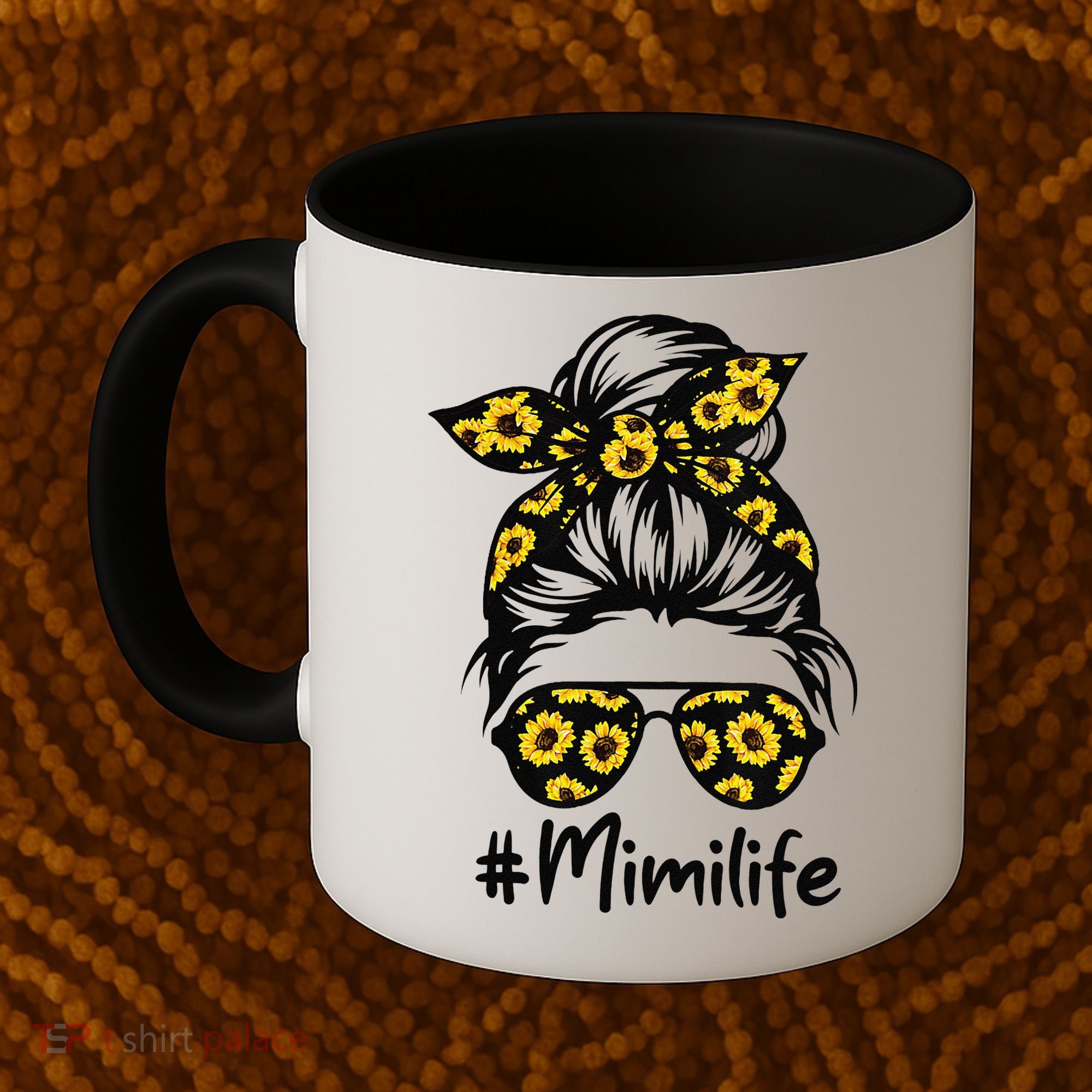 Classy Mimi Life With Sunflower Messy Bun Mother's Day Coffee Mug