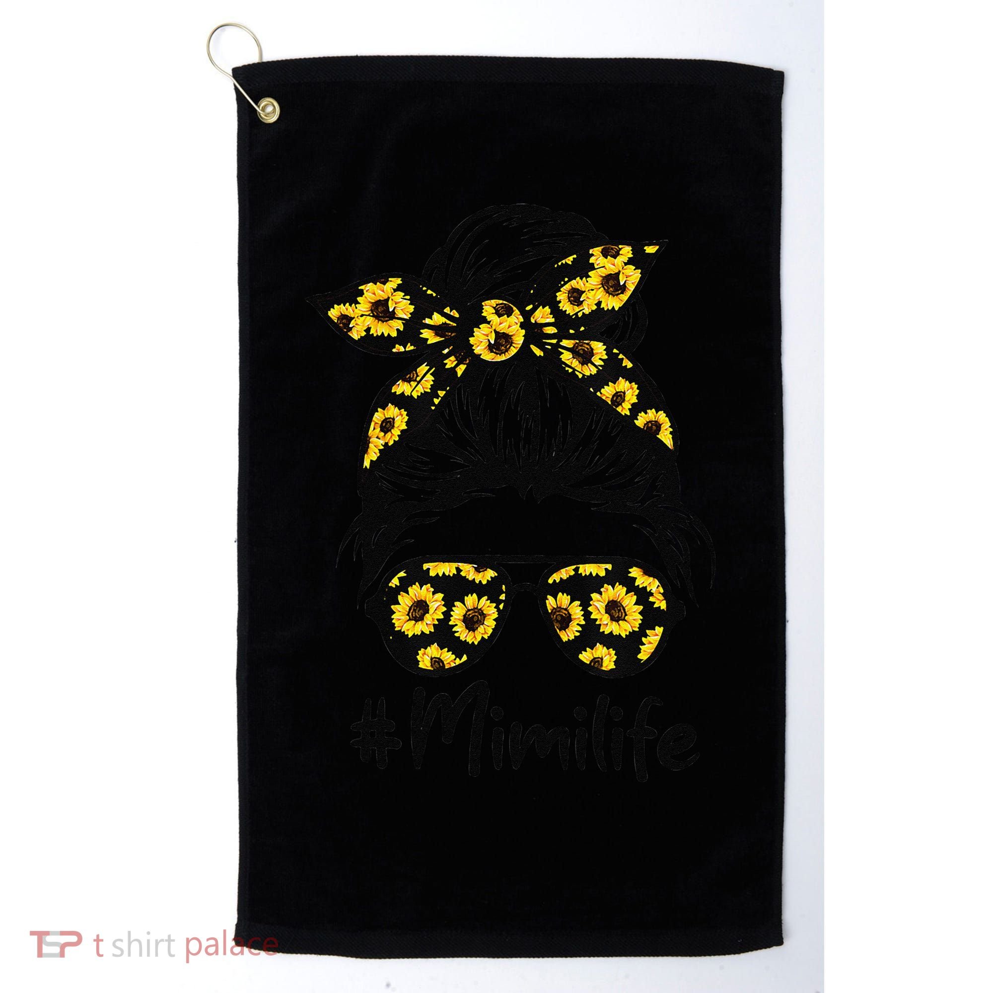 Classy Mimi Life With Sunflower Messy Bun Mother's Day Golf Towel