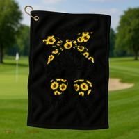 Classy Mimi Life With Sunflower Messy Bun Mother's Day Golf Towel thumb 1