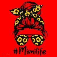 Classy Mimi Life With Sunflower Messy Bun Mother's Day Santa Hat thumb 1