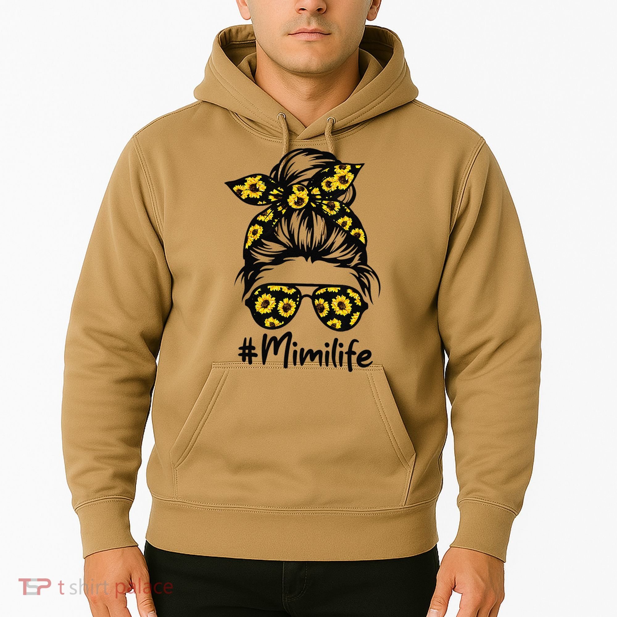 Classy Mimi Life With Sunflower Messy Bun Mother's Day Hoodie