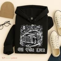 Chicano Mexican Lowriders Classic Mi Vida Loca Woodie Woody Hoodie thumb 4